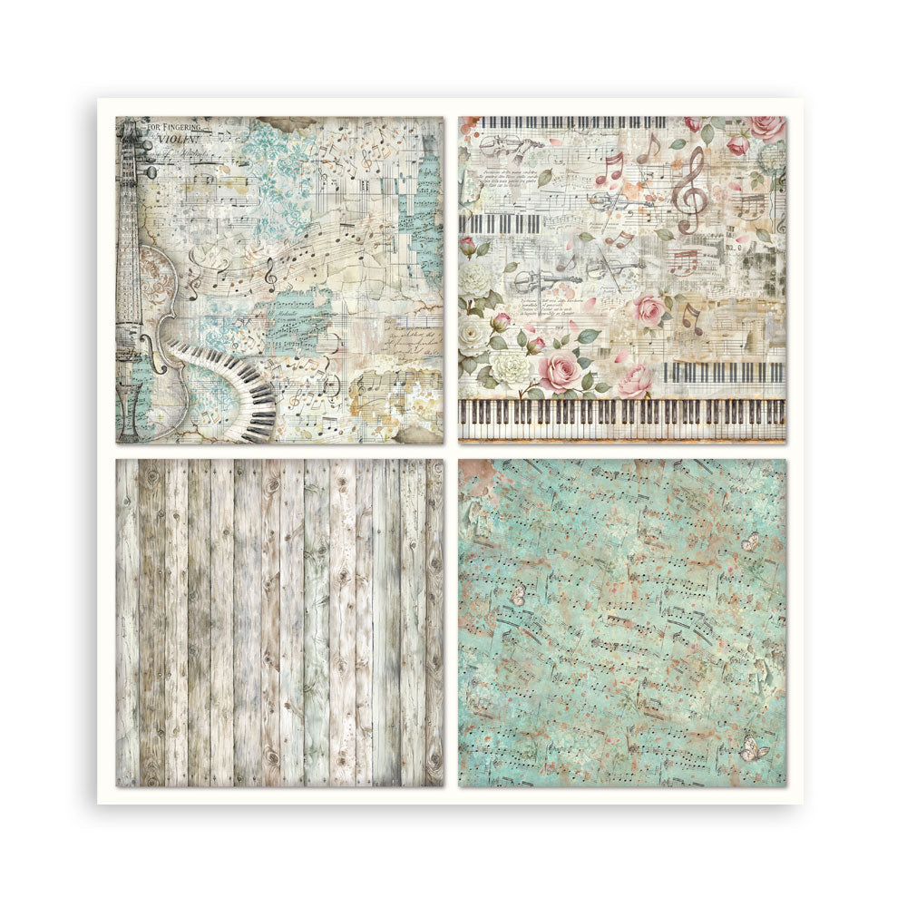 Stamperia SYMPHONY 12x12 Single Sided Scrapbook Paper 22 pcs #SBBXLB38