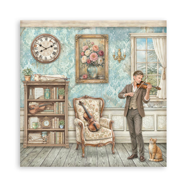 Stamperia SYMPHONY 12x12 Single Sided Scrapbook Paper 22 pcs #SBBXLB38