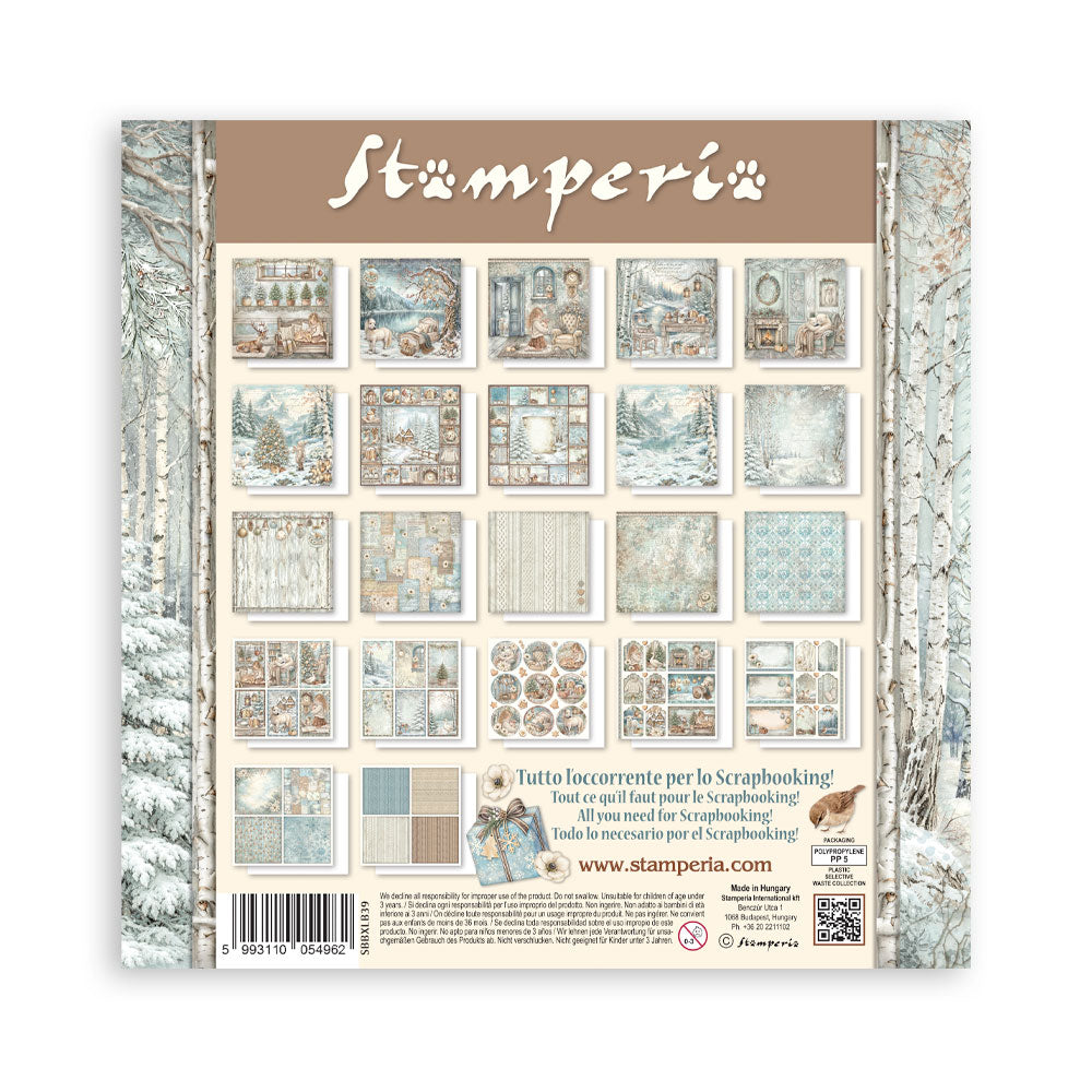 Stamperia WHITE CHRISTMAS 12x12 Single Sided Scrapbook Paper 22 pcs #SBBXLB39