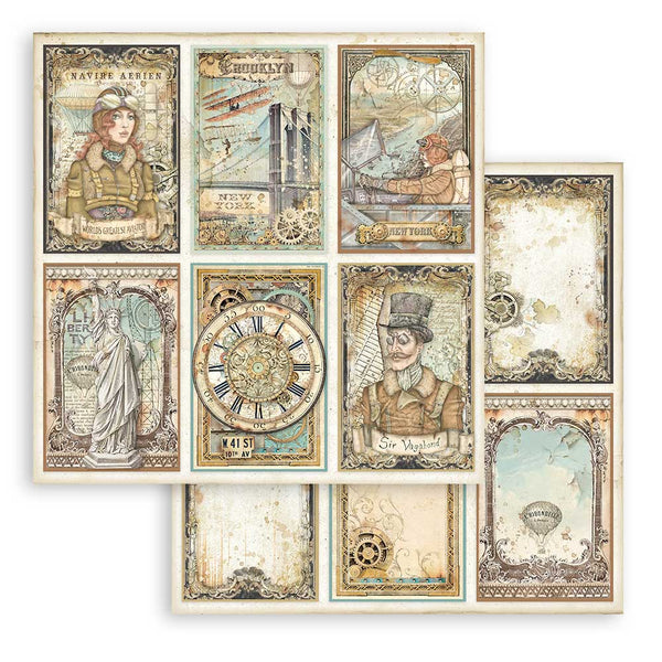 Stamperia SIR VAGABOND Aviator 6x6 Double Faced Paper 10 PCS + Bonus #SBBXS18