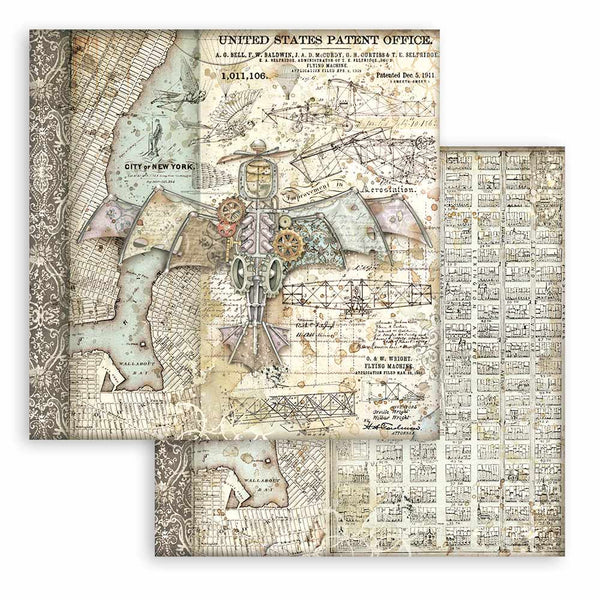 Stamperia SIR VAGABOND Aviator 6x6 Double Faced Paper 10 PCS + Bonus #SBBXS18