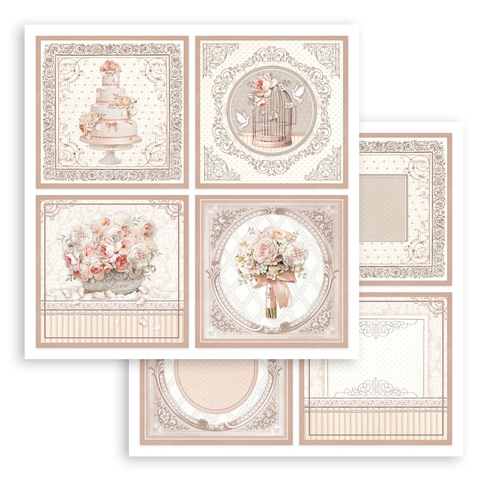 Stamperia YOU and ME Wedding 6x6 Double Faced Paper 10 PCS + Bonus #SBBXS17