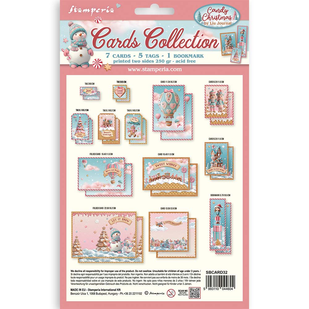 Stamperia Christmas cards collection with various designs on a white background