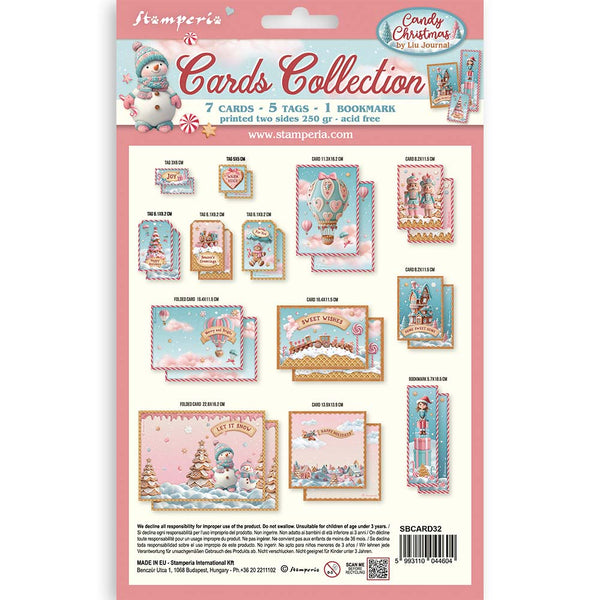 Stamperia Christmas cards collection with various designs on a white background