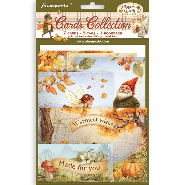 Stamperia WHISPERING WOODS 7 Cards 5 Tags 1 Bookmark Ephemera #SBCARD33