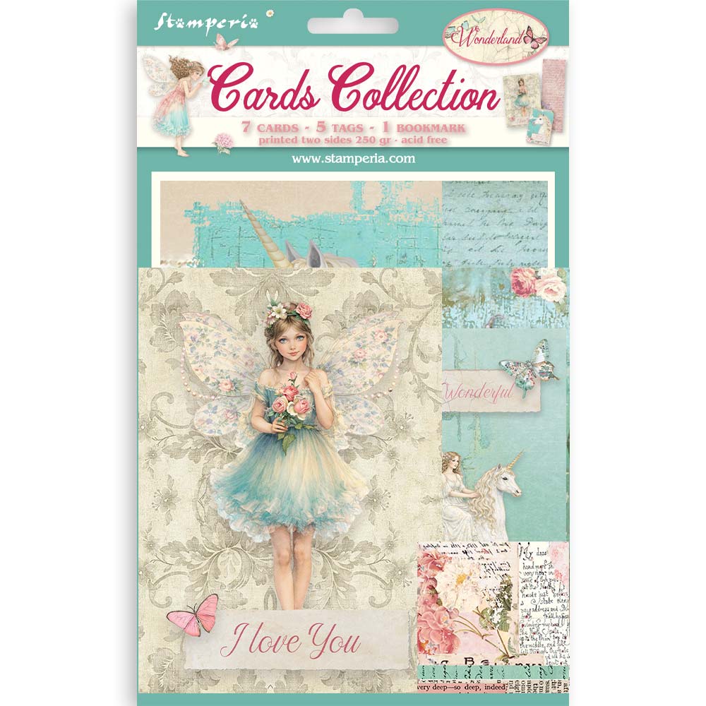 Stamperia WONDERLAND - CARDS Collection Ephemera #SBCARD43