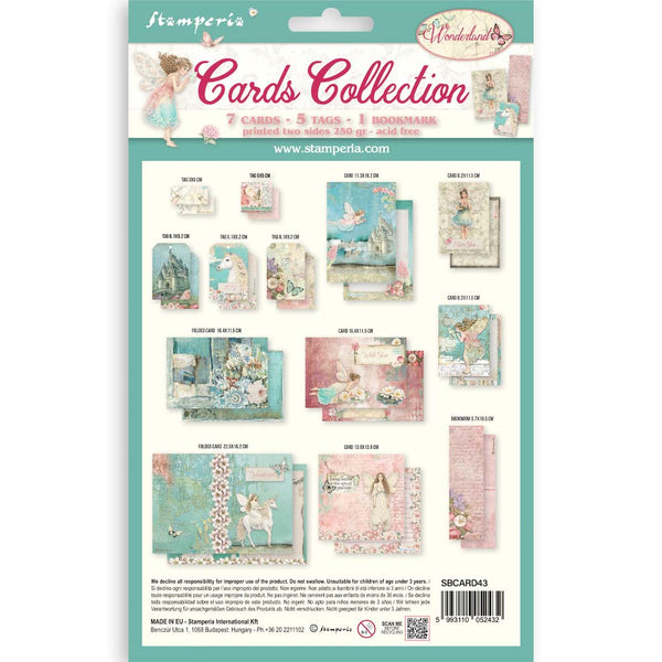 Stamperia WONDERLAND - CARDS Collection Ephemera #SBCARD43