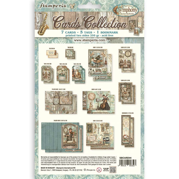 Stamperia SYMPHONY - CARDS Collection Ephemera #SBCARD44
