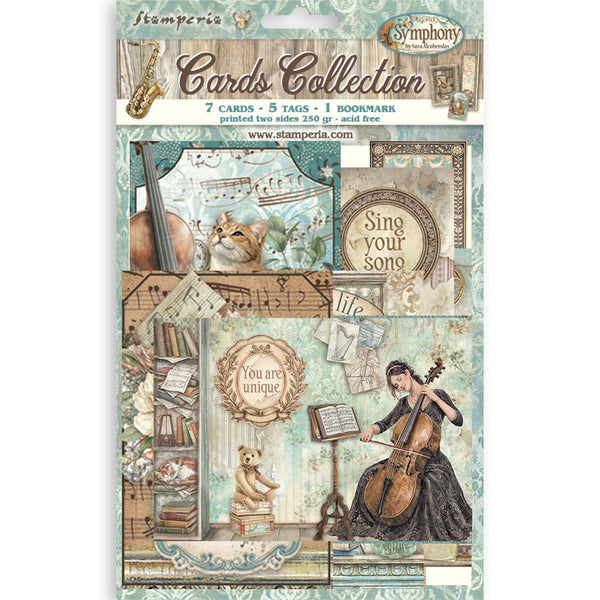Stamperia SYMPHONY - CARDS Collection Ephemera #SBCARD44