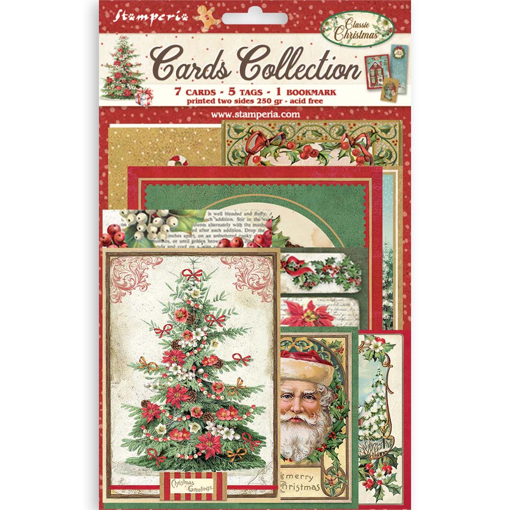 Stamperia CLASSIC CHRISTMAS - CARDS Collection Ephemera #SBCARD45