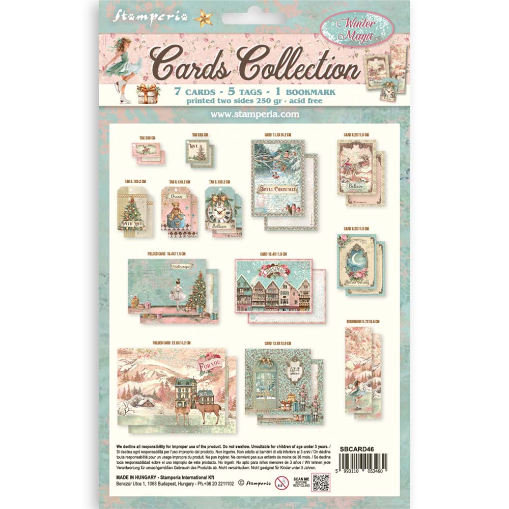 Stamperia WINTER MAGIC - CARDS Collection Ephemera #SBCARD46