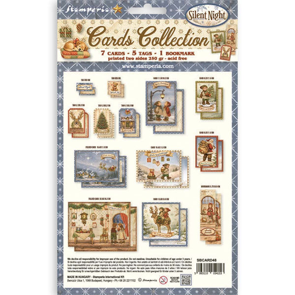 Stamperia SILENT NIGHT - Christmas - CARDS Collection Ephemera #SBCARD48