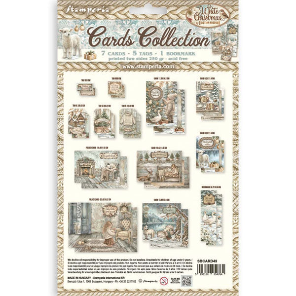 Stamperia WHITE CHRISTMAS - CARDS Collection Ephemera #SBCARD49
