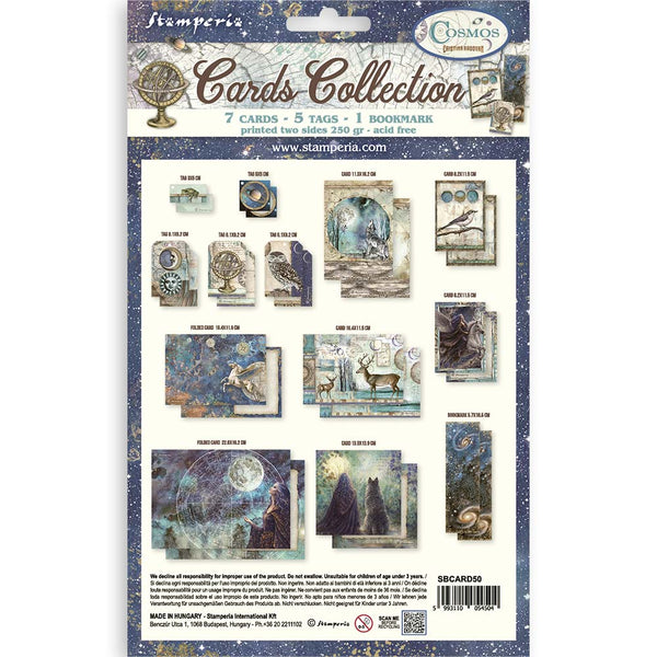 Stamperia COSMOS - CARDS Collection Ephemera #SBCARD50 - NEW