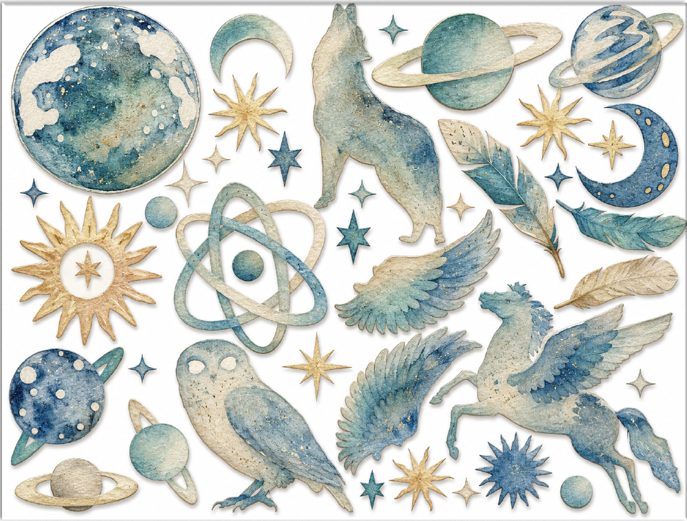 Stamperia COSMOS Art Paper Shapes Laser Cuts Paintable #SBCU005
