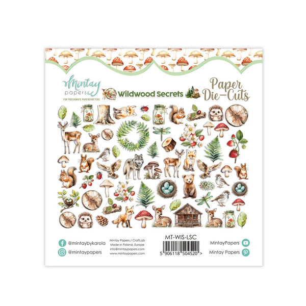Mintay WILDWOOD SECRETS Paper Die Cuts Ephemera 60 Pieces #Mt-WIS-Lsc