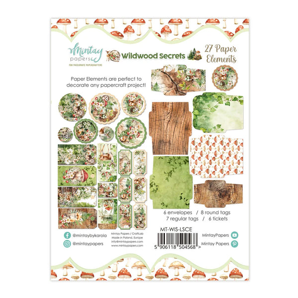 Mintay WILDWOOD SECRETS Paper ELEMENTS 27 Pieces #MT-WIS-LSCE