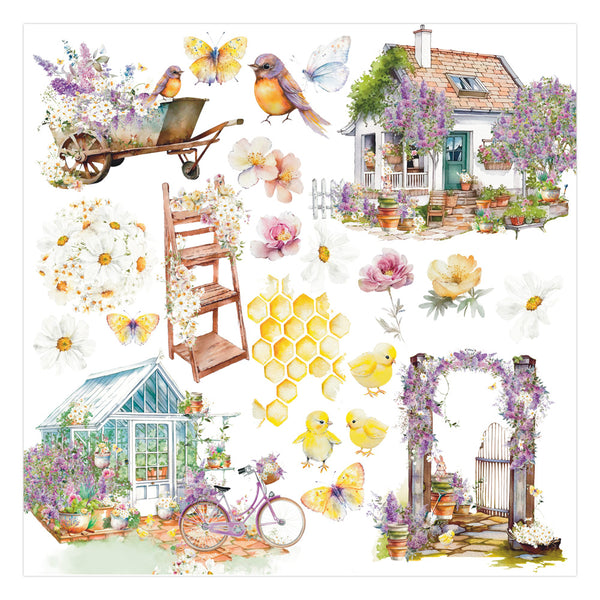 Prima IN FULL BLOOM Collection 12x12 Paper Pad 14 Sheets w/Foil #668495