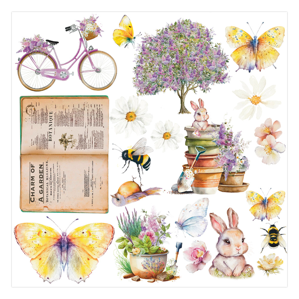 Prima IN FULL BLOOM Collection 12x12 Paper Pad 14 Sheets w/Foil #668495