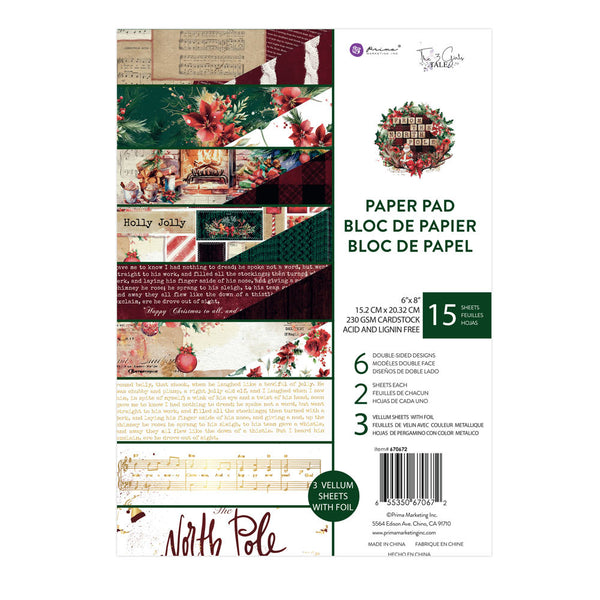 Prima From the NORTH POLE Christmas Collection 6X8 Paper Pad 15 Sheets #670672