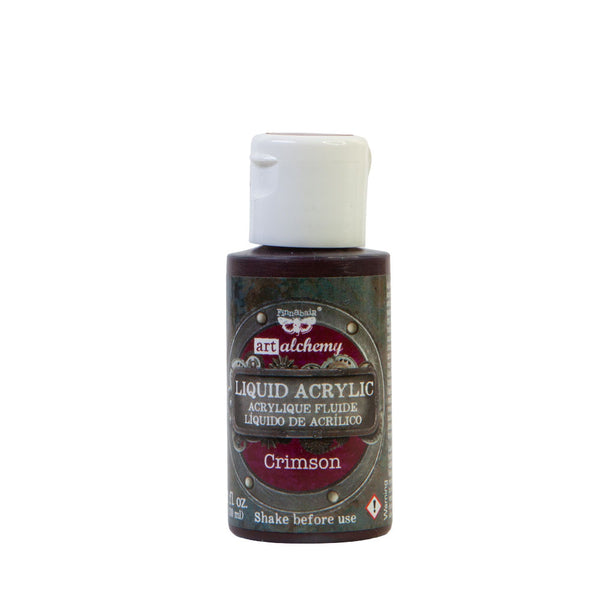 Prima Finnabair Art Alchemy CRIMSON Liquid Acrylic Paint 1 oz. #968298