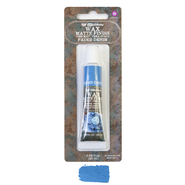 Finnabair Art Alchemy Prima FADED DENIM Matte Wax TUBE .68 oz Altered Art Mixed Media  #968731
