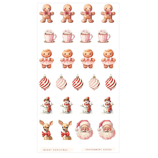 Prima 25 & PEPPERMINT CHRISTMAS PUFFY Stickers 27 Pieces #981532