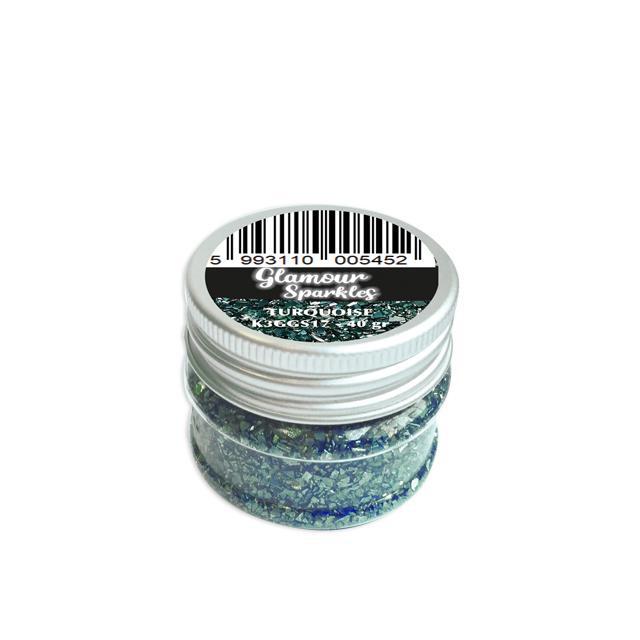 Stamperia TURQUOISE Glamour Sparkles GLASS Glitter Vintage Look 40 gr #K3GGS17