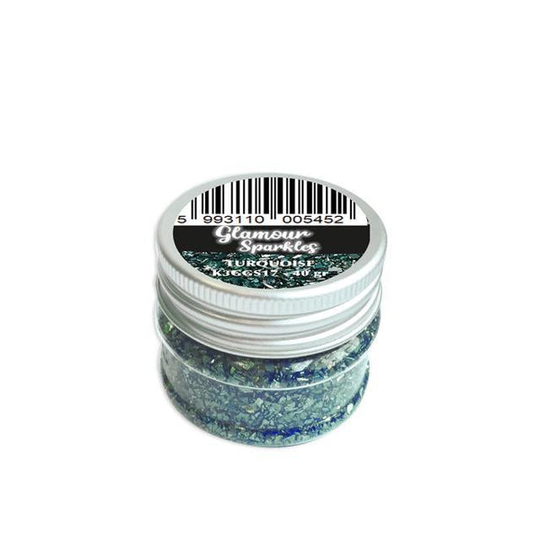 Stamperia TURQUOISE Glamour Sparkles GLASS Glitter Vintage Look 40 gr #K3GGS17