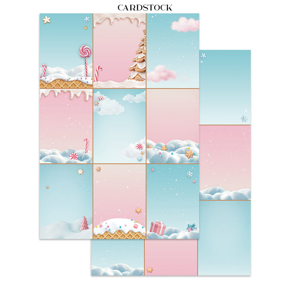 Stamperia CANDY CHRISTMAS A4 Junk Journal Stickers Cut outs Backgrounds #SBJK01