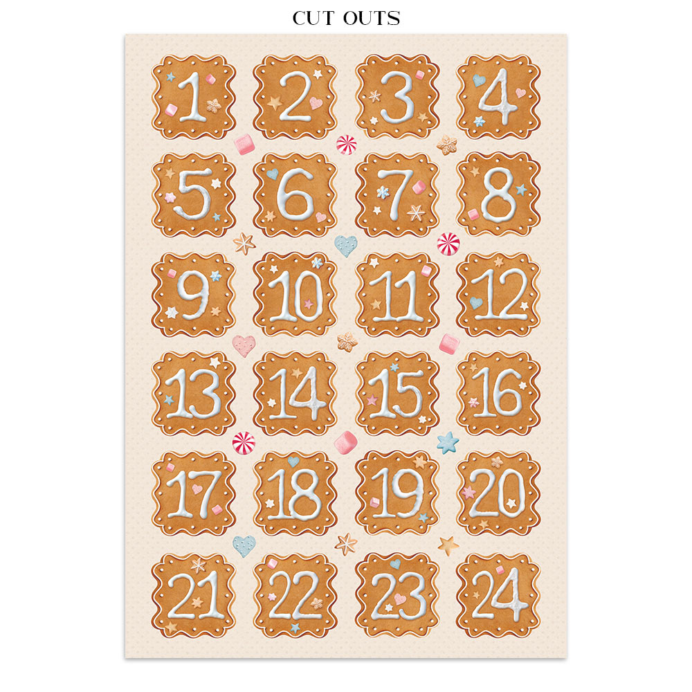 Stamperia CANDY CHRISTMAS A4 Junk Journal Stickers Cut outs Backgrounds #SBJK01