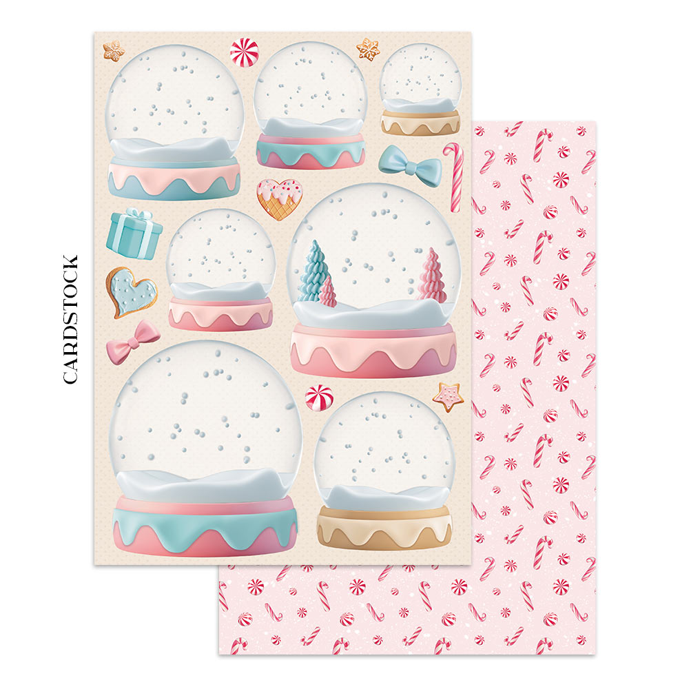 Stamperia CANDY CHRISTMAS A4 Junk Journal Stickers Cut outs Backgrounds #SBJK01