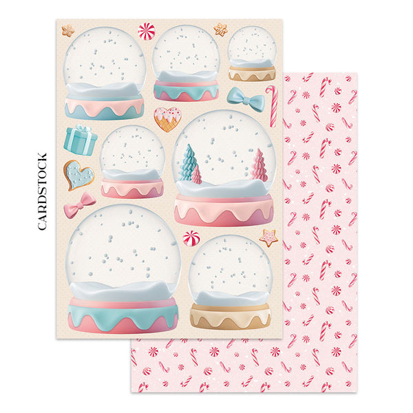 Stamperia CANDY CHRISTMAS A4 Junk Journal Stickers Cut outs Backgrounds #SBJK01
