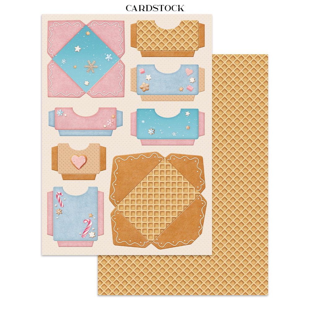 Stamperia CANDY CHRISTMAS A4 Junk Journal Stickers Cut outs Backgrounds #SBJK01