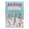Junk Journal Candy Christmas book cover with festive illustrations on a blue background
