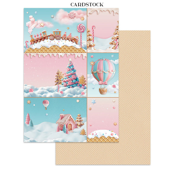 Stamperia CANDY CHRISTMAS A4 Junk Journal Stickers Cut outs Backgrounds #SBJK01