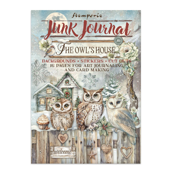 Stamperia Junk Journal with owls and a house on the cover
