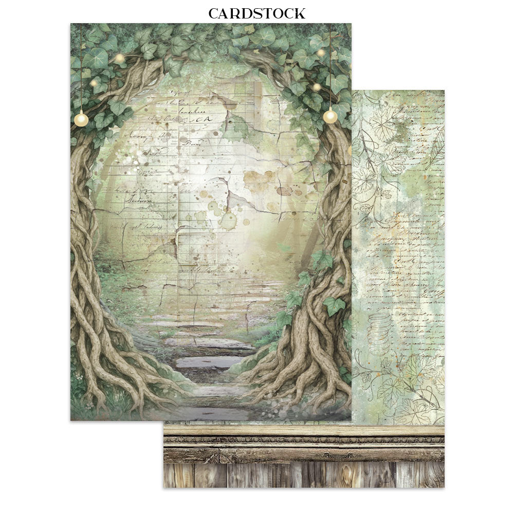 Stamperia HERBARIUM SILVAE A4 Junk Journal Stickers Cut outs Backgrounds #SBJK09