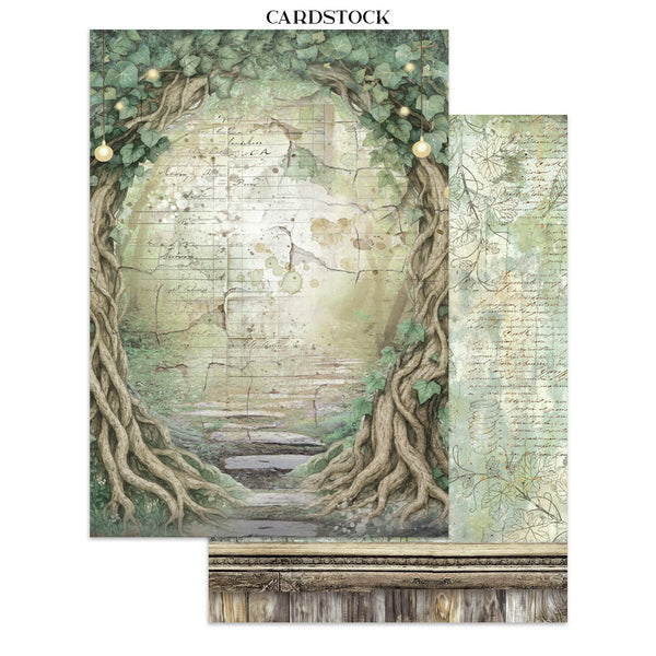 Stamperia HERBARIUM SILVAE A4 Junk Journal Stickers Cut outs Backgrounds #SBJK09