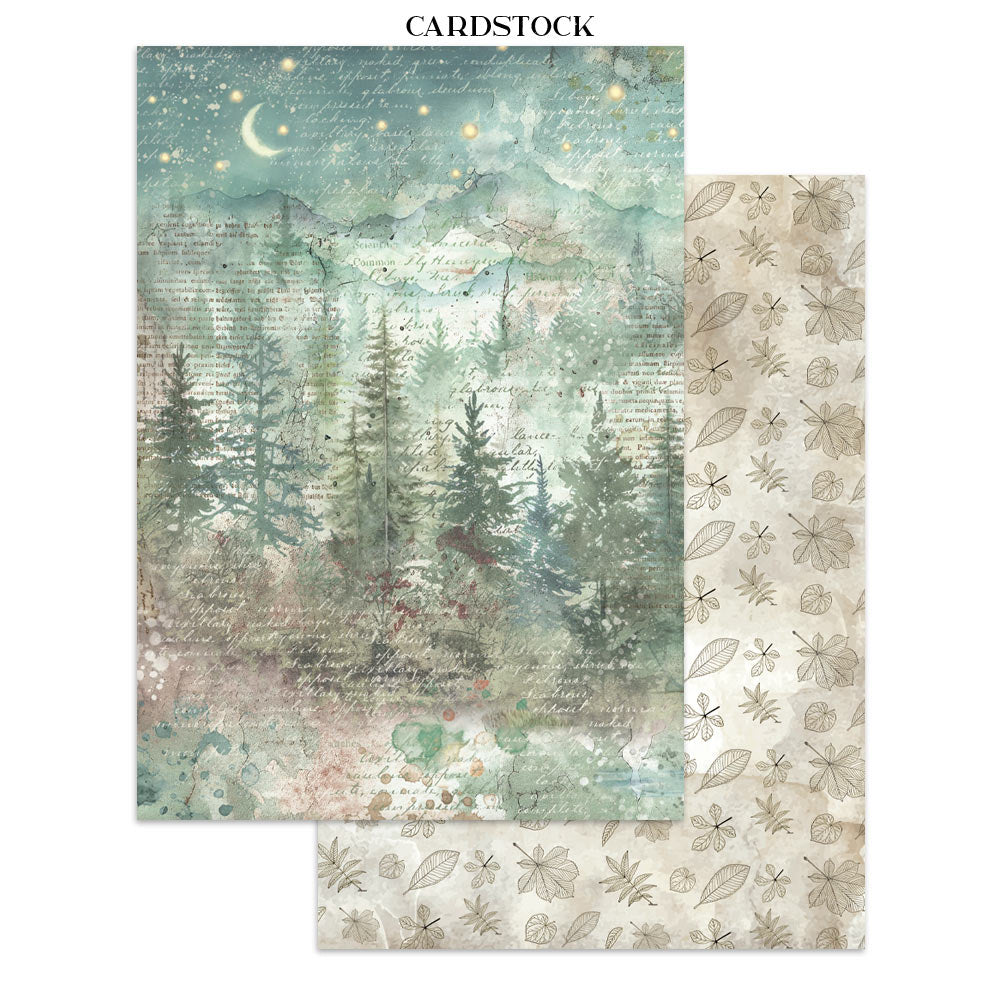 Stamperia HERBARIUM SILVAE A4 Junk Journal Stickers Cut outs Backgrounds #SBJK09