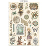 Stamperia GARDENS OF TIME A4 Junk Journal Stickers Cut outs Backgrounds #SBJK17