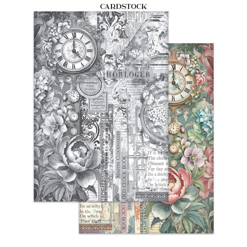 Stamperia GARDENS OF TIME A4 Junk Journal Stickers Cut outs Backgrounds #SBJK17