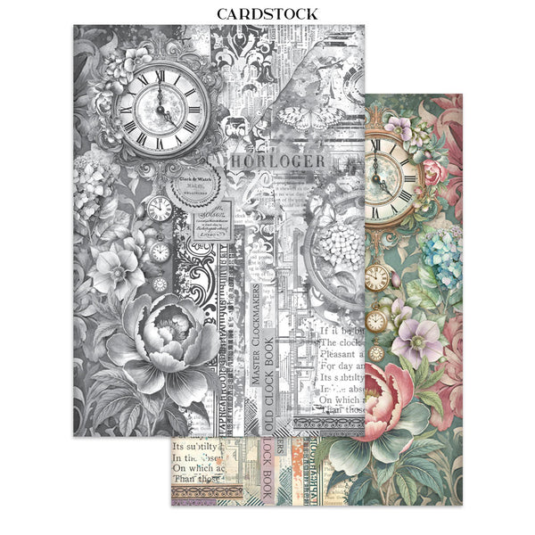 Stamperia GARDENS OF TIME A4 Junk Journal Stickers Cut outs Backgrounds #SBJK17