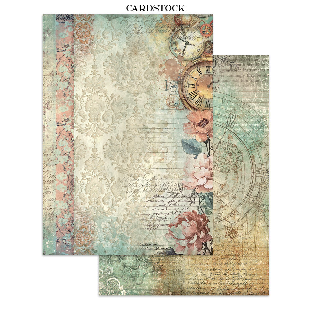Stamperia GARDENS OF TIME A4 Junk Journal Stickers Cut outs Backgrounds #SBJK17