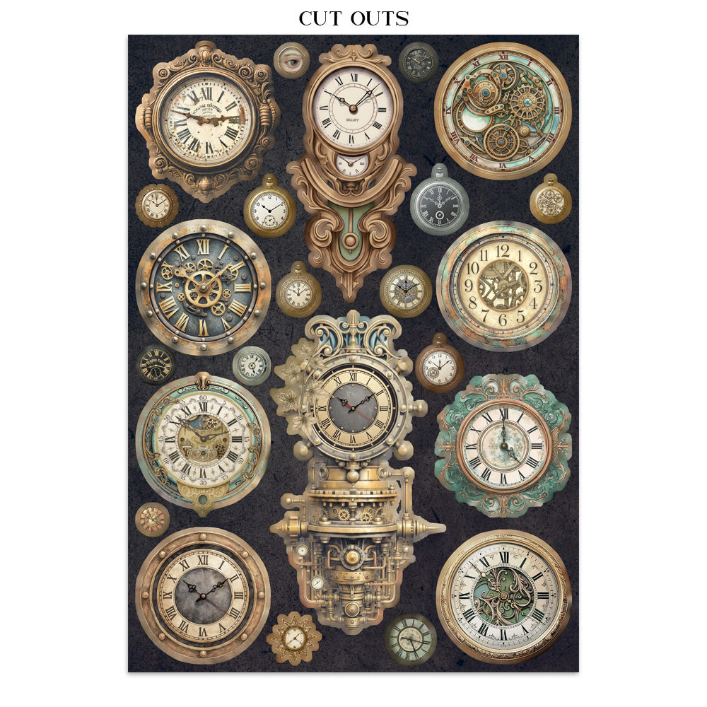 Stamperia GARDENS OF TIME A4 Junk Journal Stickers Cut outs Backgrounds #SBJK17
