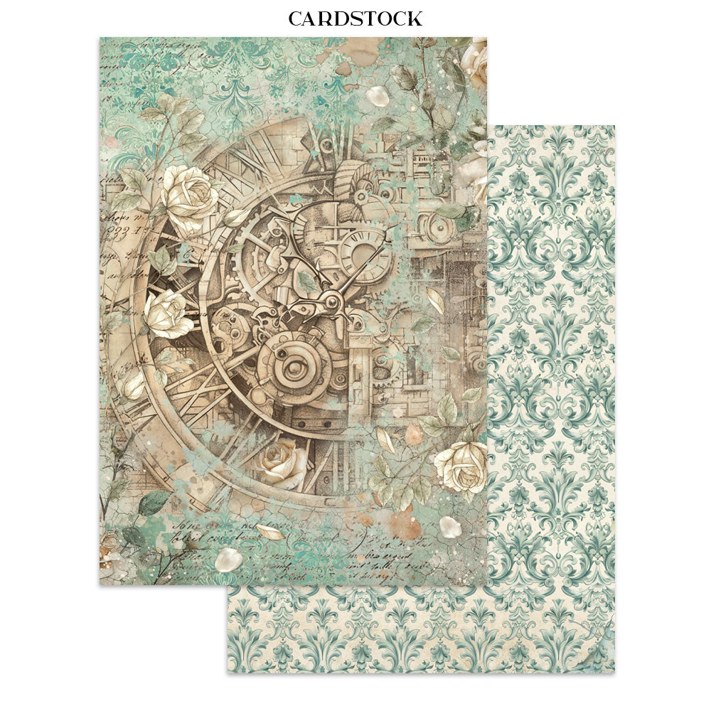Stamperia GARDENS OF TIME A4 Junk Journal Stickers Cut outs Backgrounds #SBJK17