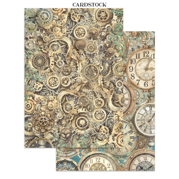 Stamperia GARDENS OF TIME A4 Junk Journal Stickers Cut outs Backgrounds #SBJK17