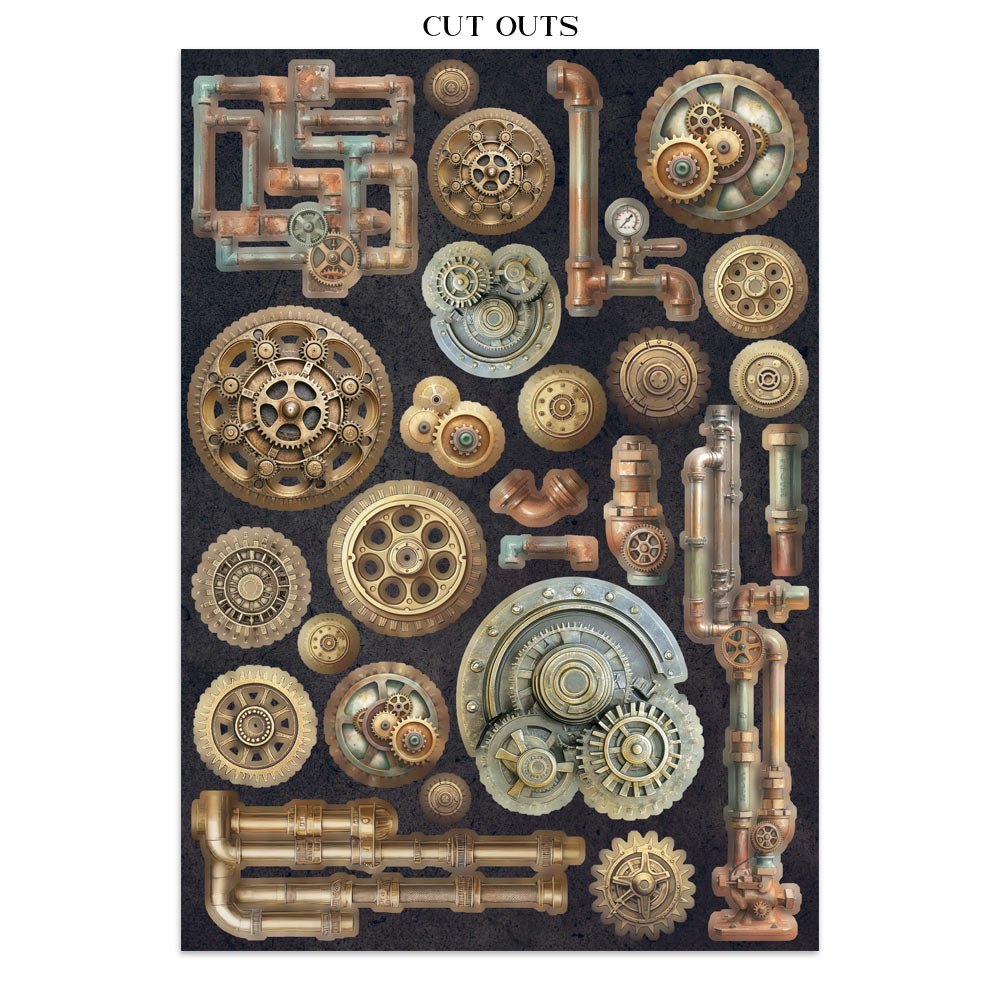 Stamperia GARDENS OF TIME A4 Junk Journal Stickers Cut outs Backgrounds #SBJK17