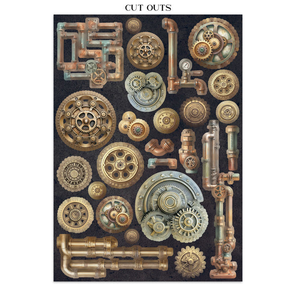 Stamperia GARDENS OF TIME A4 Junk Journal Stickers Cut outs Backgrounds #SBJK17