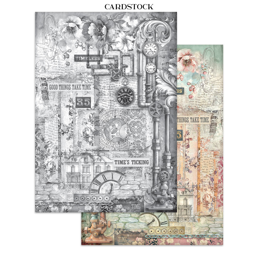 Stamperia GARDENS OF TIME A4 Junk Journal Stickers Cut outs Backgrounds #SBJK17